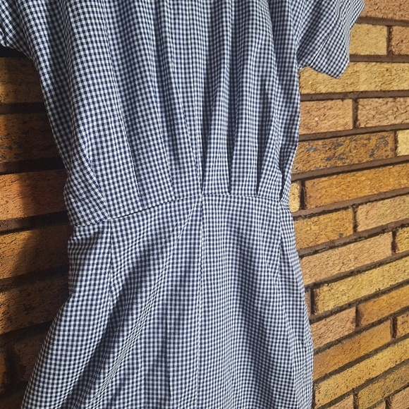 LDT Size 4 Blue And White Checkered Zippered Dress - Picture 7 of 7